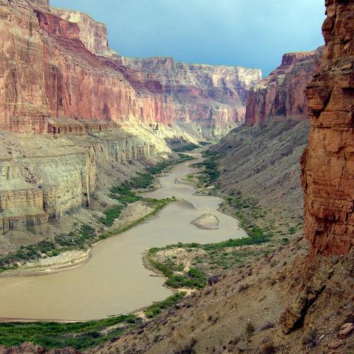 A view down the Colorado River from Nankoweap in Marble Canyon. Grand Canyon National Park.